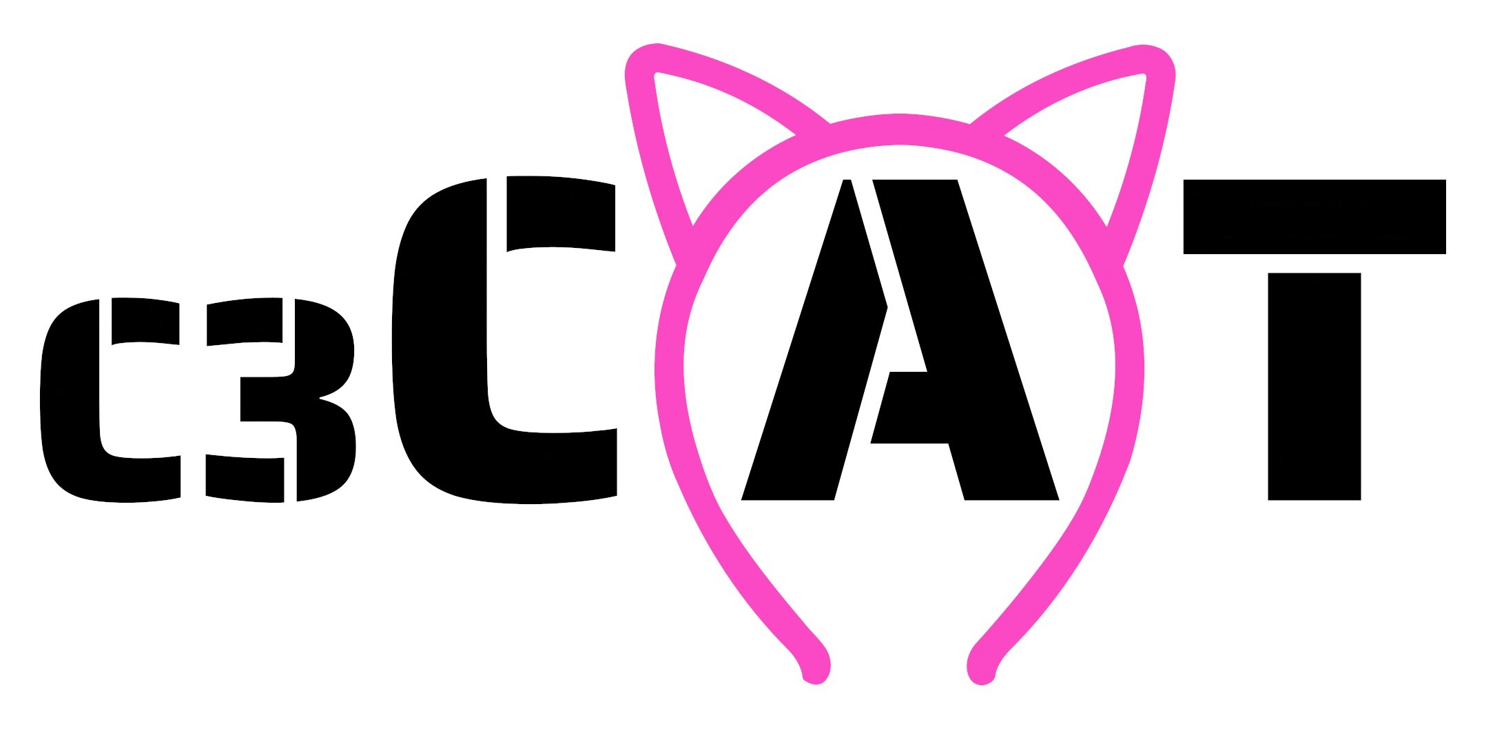 C3CAT with a cat ear headband around the 'A'