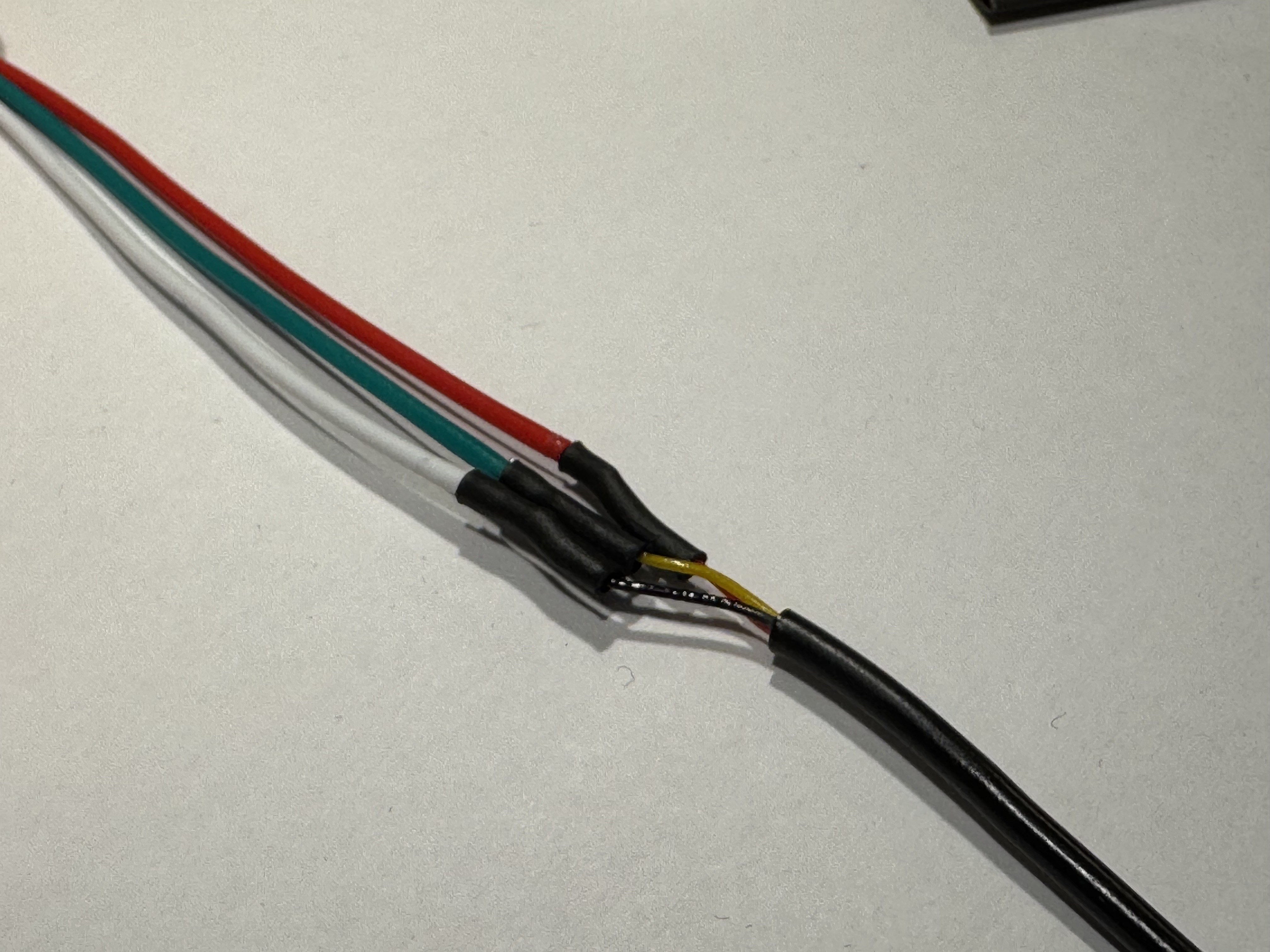 Picture of shrinked tubed cables 